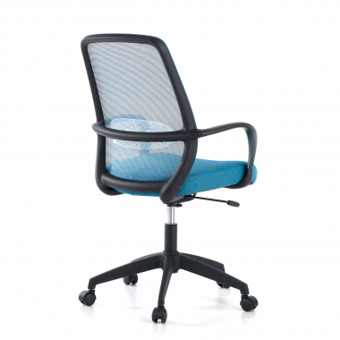 swivel chair blue black frame mesh fixed armrests 7