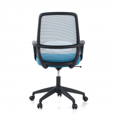 swivel chair blue black frame mesh fixed armrests 9