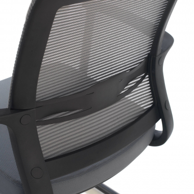 visitor chair gray alpha mesh fixed armrests 5