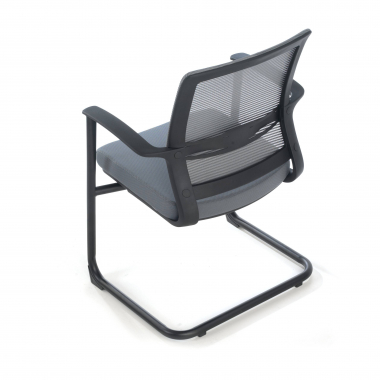 visitor chair gray alpha mesh fixed armrests 8
