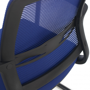 visitor chair blue alpha mesh fixed armrests 5