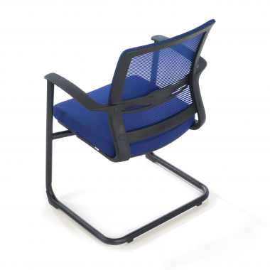 visitor chair blue alpha mesh fixed armrests 8