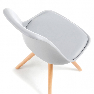 scandinavian chair gray chair wooden legs plastic no armrests 5