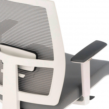 ergonomic chair white grey white frame mesh 1d adjustable armrests lumbar support 6