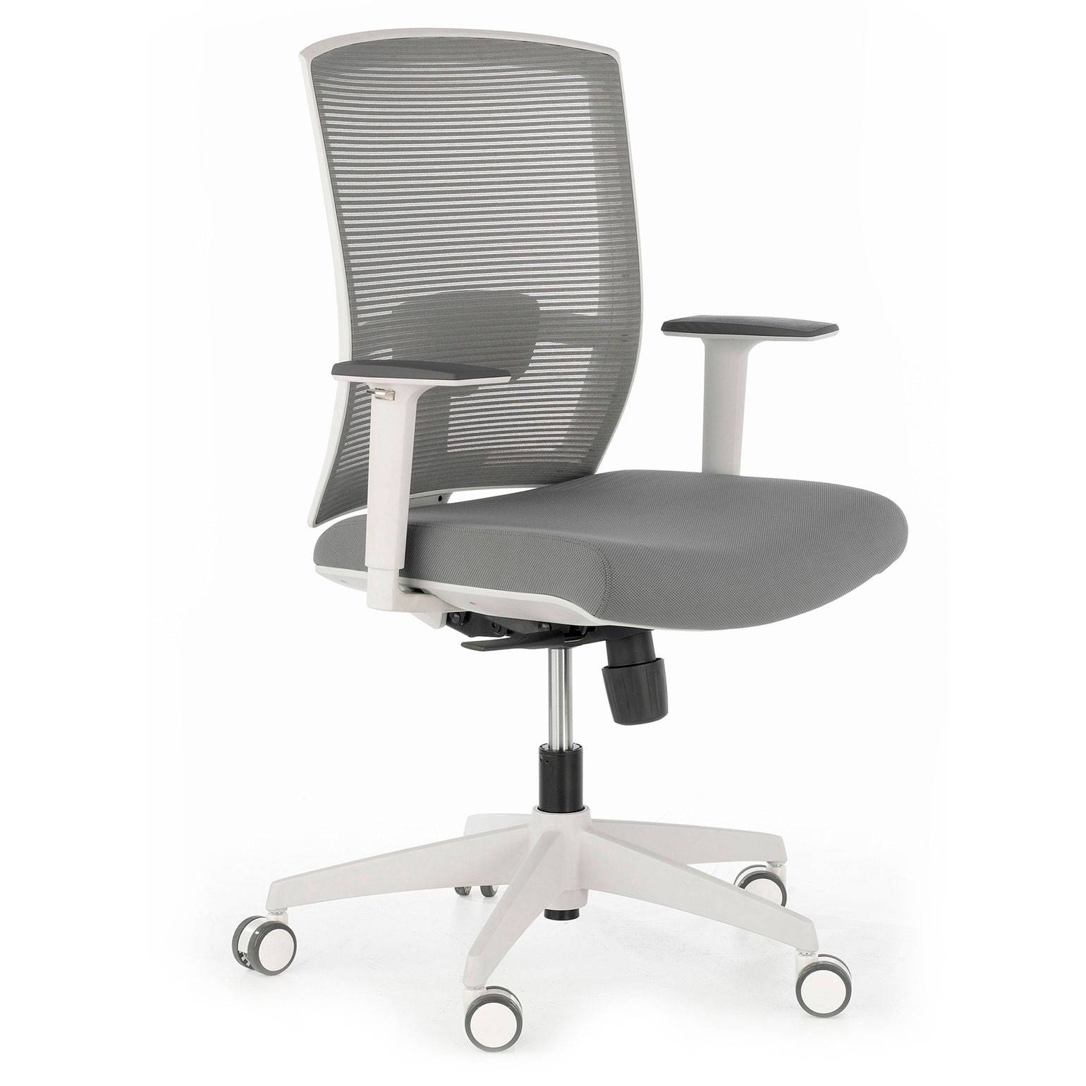 Akira white ergonomic office chair, synchro mechanism