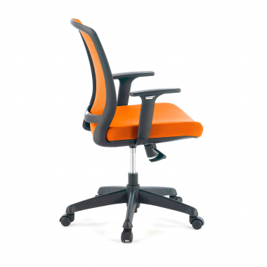 swivel chair orange chair black frame mesh 1d adjustable armrests 4