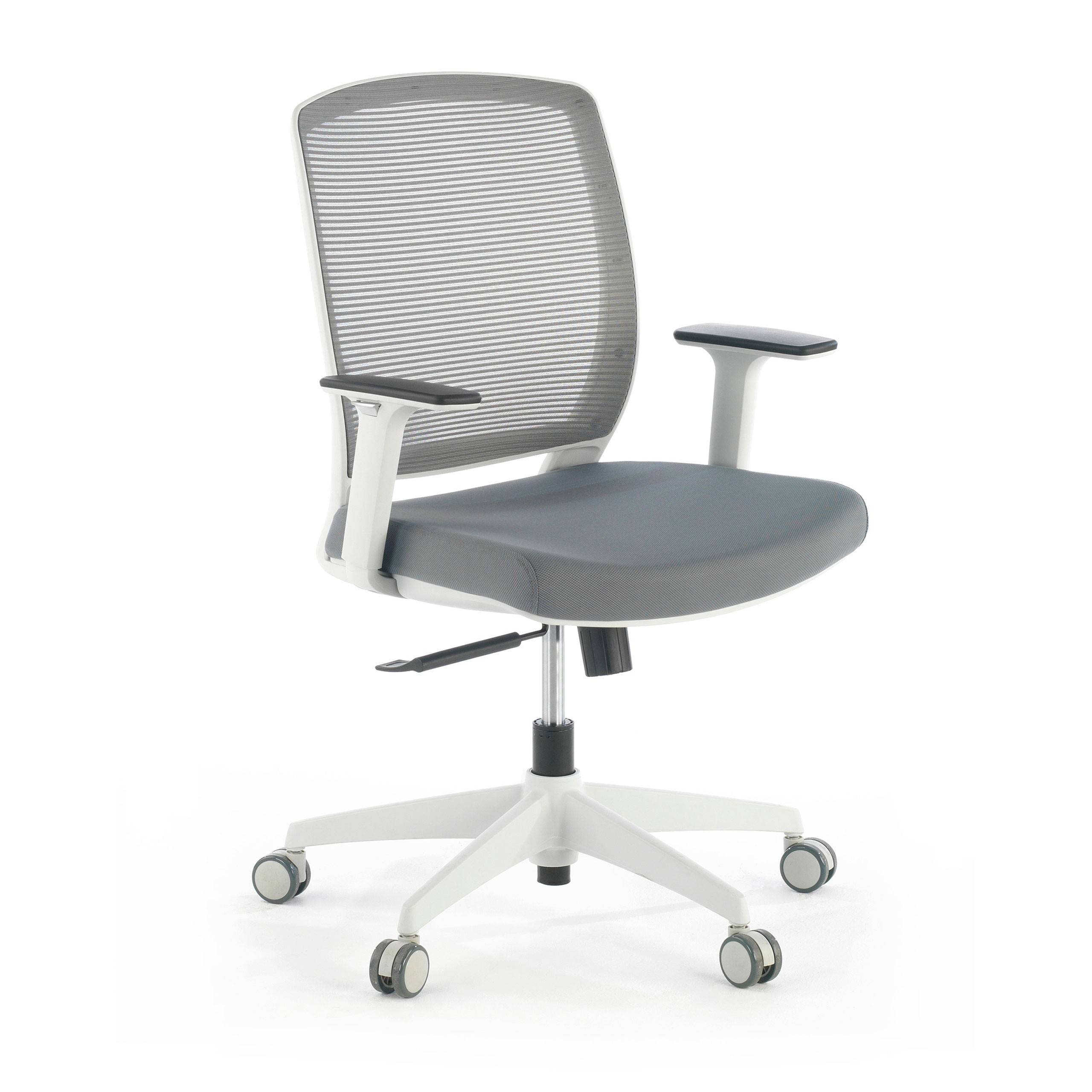 Dama white office chair, injected foam