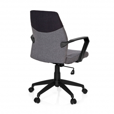 office chair gray low back fabric fixed armrests 6