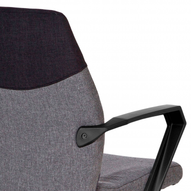 office chair gray low back fabric fixed armrests 5