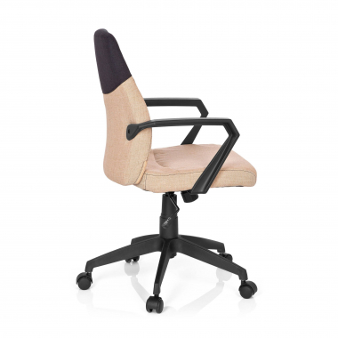 office chair brown low back fabric fixed armrests 4
