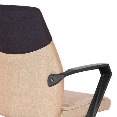 office chair brown low back fabric fixed armrests 5