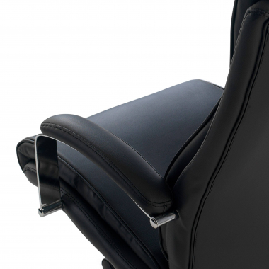office chair black counter synthetic leather upholstered armrests 4