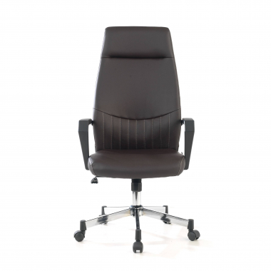 office chair brown victory synthetic leather fixed armrests 3