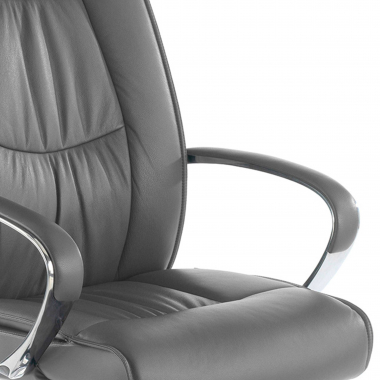 office chair gray high back natural leather natural skin upholstered armrests 5