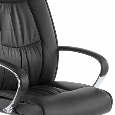office chair black high back natural leather natural skin upholstered armrests 5