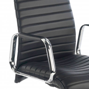 office chair black natural leather natural skin upholstered armrests headrest 6