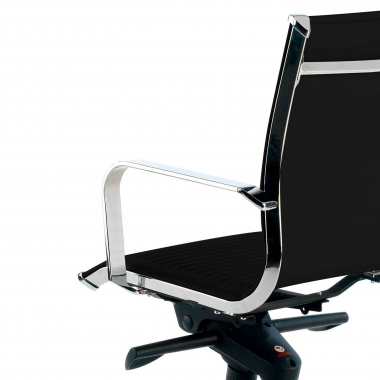 office chair black chromed frame faux leather synthetic leather fixed armrests 5