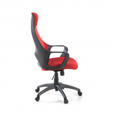 office chair red black frame mesh fixed armrests headrest 7