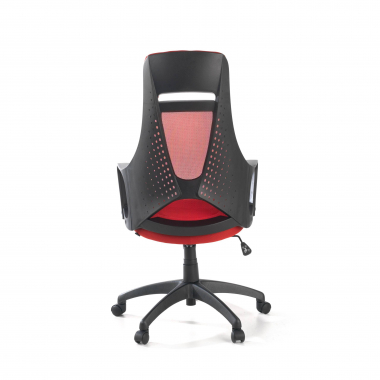 office chair red black frame mesh fixed armrests headrest 8