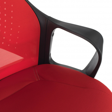 office chair red black frame mesh fixed armrests headrest 9