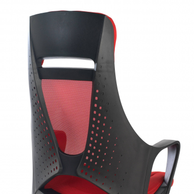 office chair red black frame mesh fixed armrests headrest 5