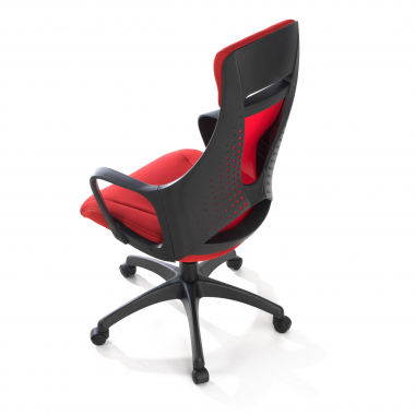 office chair red black frame mesh fixed armrests headrest 6