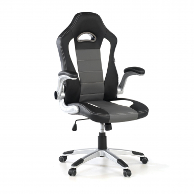 gaming chair gray lotus synthetic leather flip up armrests 1