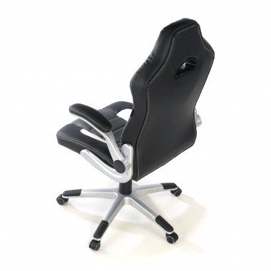 gaming chair gray lotus synthetic leather flip up armrests 9