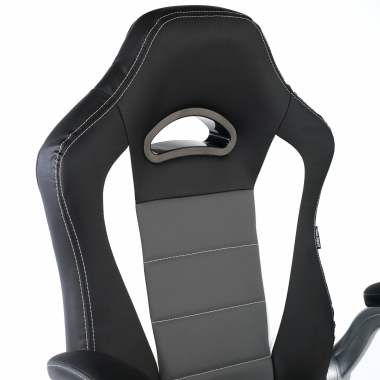 gaming chair gray lotus synthetic leather flip up armrests 5