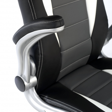 gaming chair gray lotus synthetic leather flip up armrests 4