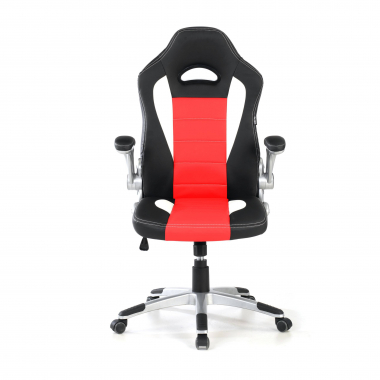 gaming chair red lotus synthetic leather flip up armrests 3