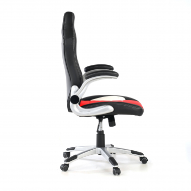 gaming chair red lotus synthetic leather flip up armrests 6