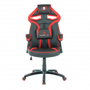 gaming chair red faux leather synthetic leather fixed armrests 3