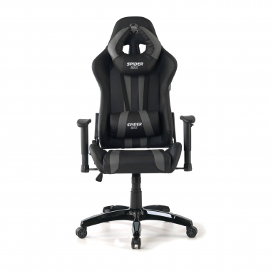 gaming chair gray spider synthetic leather movable armrests lumbar and cervical cushion headrest 4
