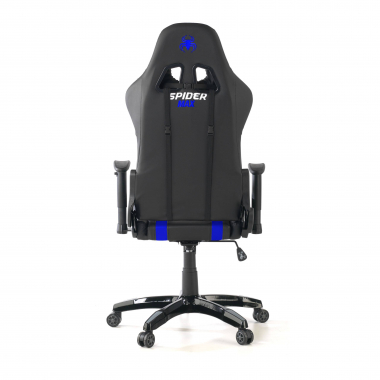gaming chair blue spider synthetic leather movable armrests lumbar and cervical cushion headrest 6