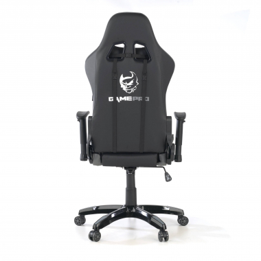 gaming chair gray game pro synthetic leather movable armrests lumbar and cervical cushion headrest 5