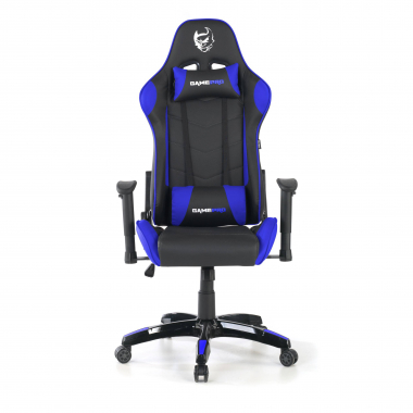 gaming chair blue game pro synthetic leather movable armrests lumbar and cervical cushion headrest 4