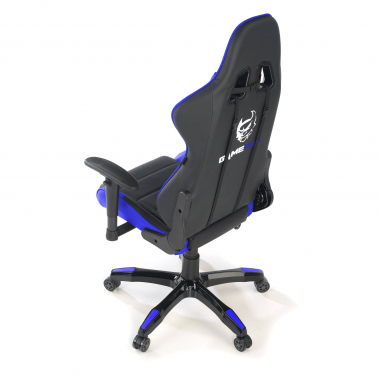 gaming chair blue game pro synthetic leather movable armrests lumbar and cervical cushion headrest 8