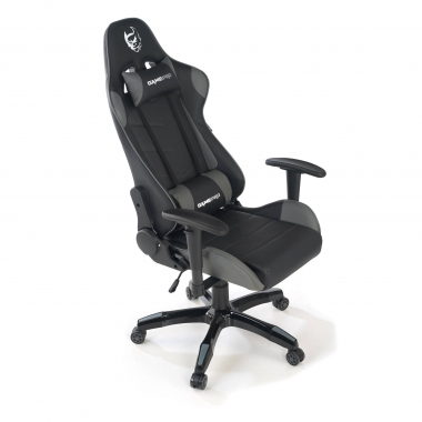 gaming chair gray game pro synthetic leather movable armrests lumbar and cervical cushion headrest 8