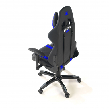 gaming chair blue spider synthetic leather movable armrests lumbar and cervical cushion headrest 8