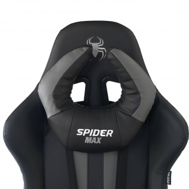 gaming chair gray spider synthetic leather movable armrests lumbar and cervical cushion headrest 5