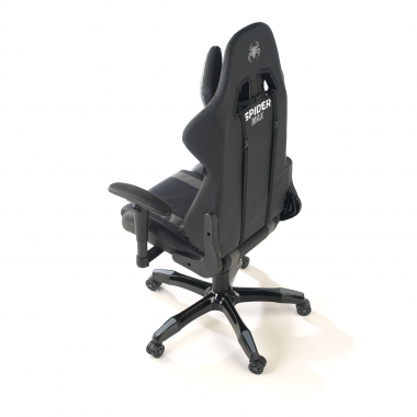 gaming chair gray spider synthetic leather movable armrests lumbar and cervical cushion headrest 9