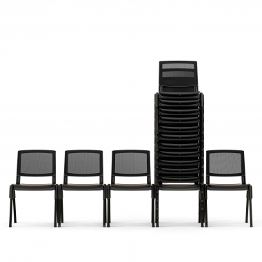 visitor chair black shield mesh no armrests 11