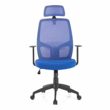 office chair blue argos mesh fixed armrests headrest 3