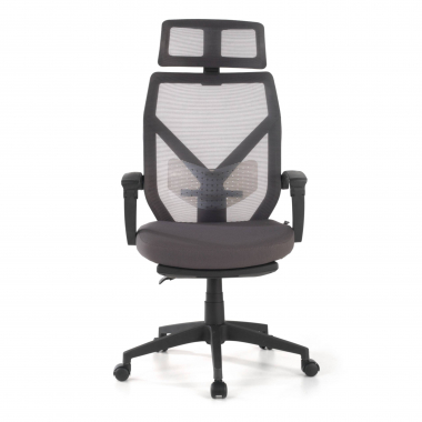 office chair gray neo mesh fixed armrests headrest extendable footrest 3