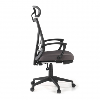 office chair gray neo mesh fixed armrests headrest extendable footrest 4