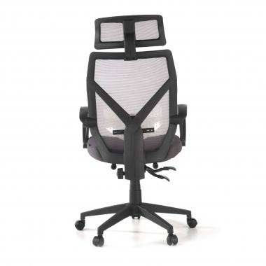 office chair gray neo mesh fixed armrests headrest extendable footrest 6