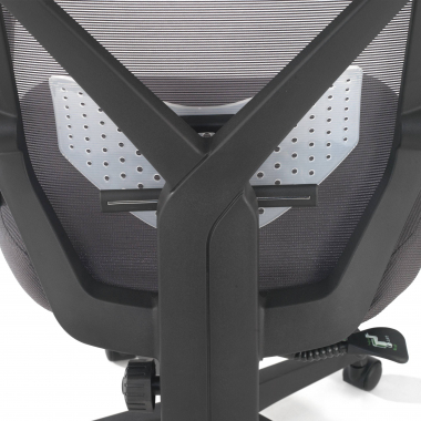 office chair gray neo mesh fixed armrests headrest extendable footrest 5