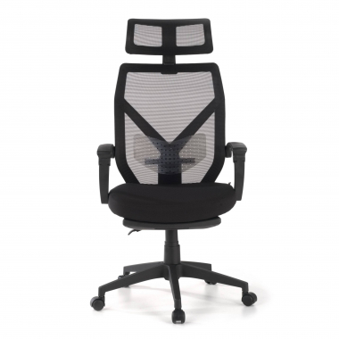 office chair black neo mesh fixed armrests headrest extendable footrest 3