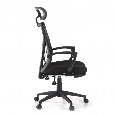 office chair black neo mesh fixed armrests headrest extendable footrest 4